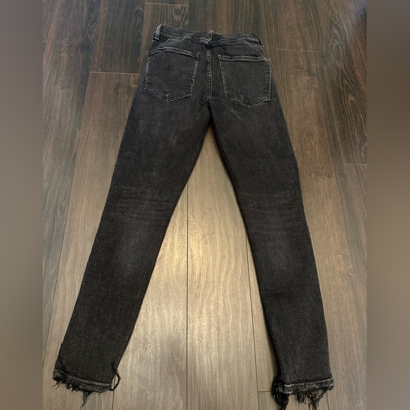 Agolde Jeans Sophie Women Black Skinny Distressed Ankle Zipper Fly Stretch - Picture 4 of 4